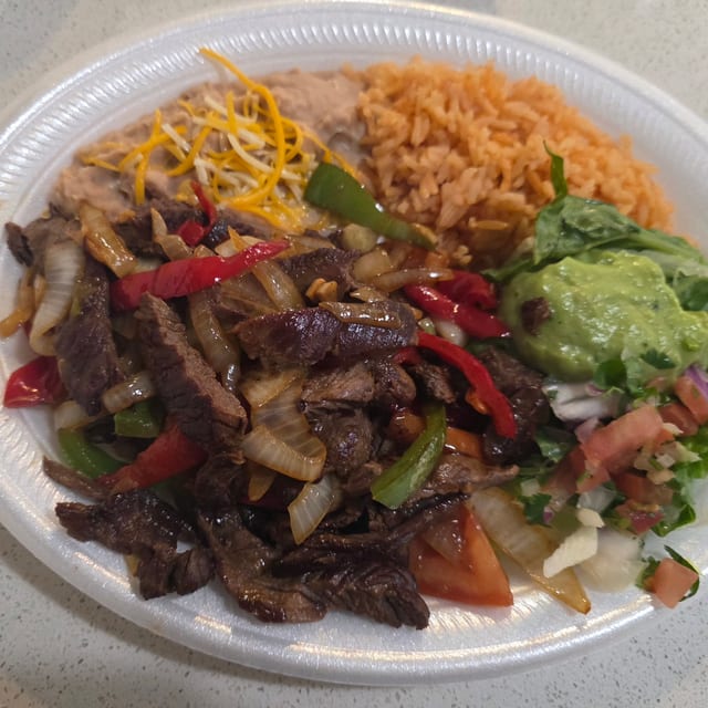 #12 Steak Fajitas Plate.
